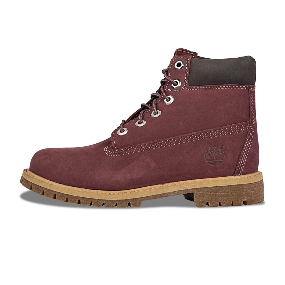 Timberland 6” Padded Collar Waterproof Boots in Burgundy and Black